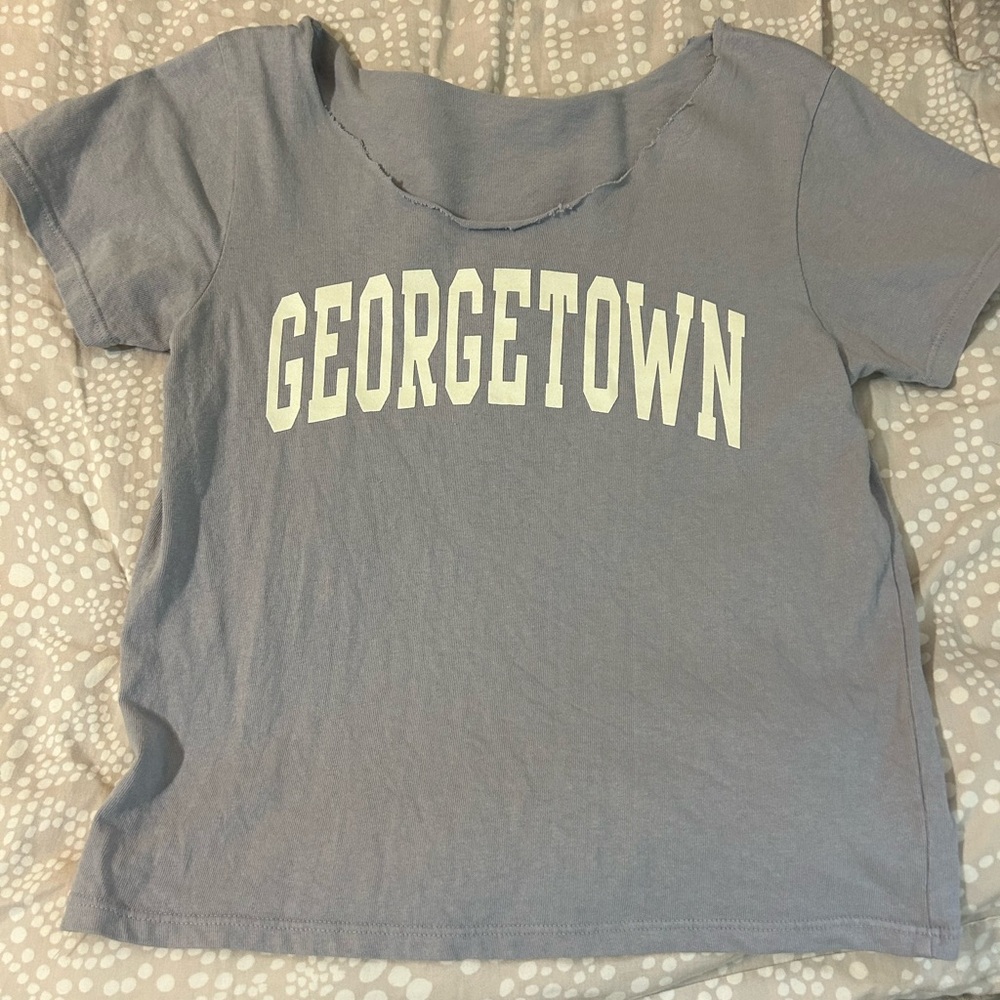 brandy melville baby blue crop tee